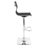 Lumisource Mirage Adjustable Stool with a Black Mesh Seat and a Chrome Base
