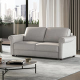 The Charleston is one of Luonto’s most elegant and practical designs. The Charleston presents a traditional rolled arm which then is smoothly blended into the backtrack of the arm. This design allows the Charleston Queen Loveseat Sleeper to be unique. As usual, to fulfill Luonto’s commitment to practicality, Luonto has provided plenty of rest space and a terrific transitional design to save living space.