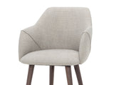 Scandinavian Design Dine Dining Chair in a Mole Color Venga Fabric Seat and Walnut Legs