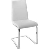 Actona Maddox White Chrome Dining Chair Contemporary