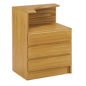 Mobican Classica Left Nightstand in Teak Wood with Three Drawers