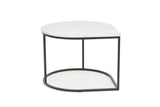 Scandinavian Design Drop Coffee Table with a White Marble Top and Steel Legs