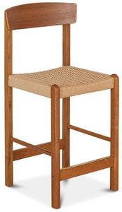 Sun Cabinet BL24 Counter Stool in Teak with Rope Seat