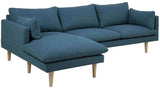 Actona Sunderland Sectional Corsica Dark Blue LAF (Chaise On Left) with Birch Legs
