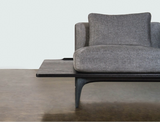 Nuevo Salk HGDA605 Sofa with a Graphite Fabric Seat and Black Legs