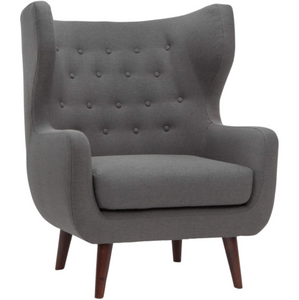 Nuevo Valtere HGSC111 Occasional Chair with a Slate Grey Fabric Seat and Walnut Stained Ash Legs