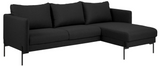 Actona Kingsley Sectional in Anthracite Fabric and Black Legs