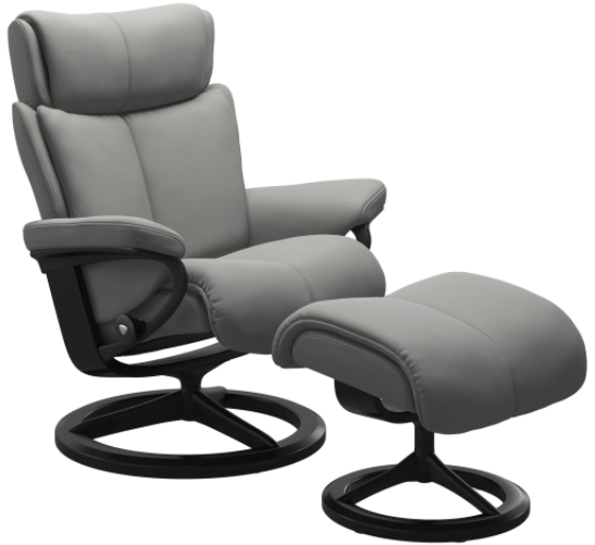 Ekornes Stressless Magic Medium Signature Recliner with Ottoman Ekornes Stressless Magic Medium Signature Recliner with Ottoman