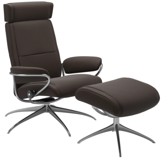 Ekornes Stressless Paris Adjustable Headrest Recliner with Ottoman Ekornes Stressless Paris Adjustable Headrest Recliner with Ottoman