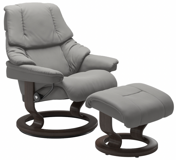 Ekornes Stressless Reno Small Classic Old Sit Recliner with Ottoman