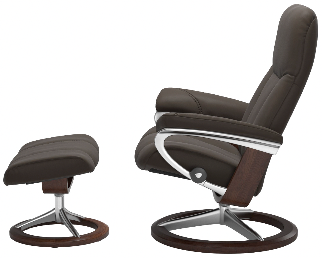 Ekornes Stressless Consul Small Signature Recliner with Ottoman