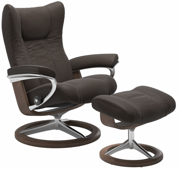 Ekornes Stressless Aura Small Signature Recliner with Ottoman International Design Center