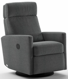 The Track is Luonto’s most supportive and modern recliner chair. Each arm is beautifully crafted into a slim and slanted design, allowing the Track to be unique. As always, to fulfill Luonto’s commitment to quality and practicality, Luonto has built the Track with a 4-way adjustable headrest and a swivel glider base, and if purchased in the battery powered mode, a terrific remote-controlled transitional design.