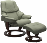 Ekornes Stressless Reno Small Classic Old Sit Recliner with Ottoman