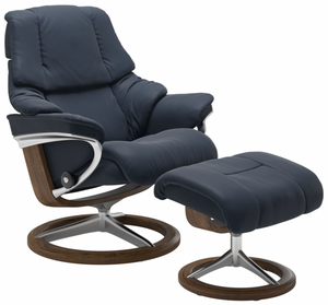 Ekornes Stressless Reno Medium Signature New Sit Recliner with Ottoman