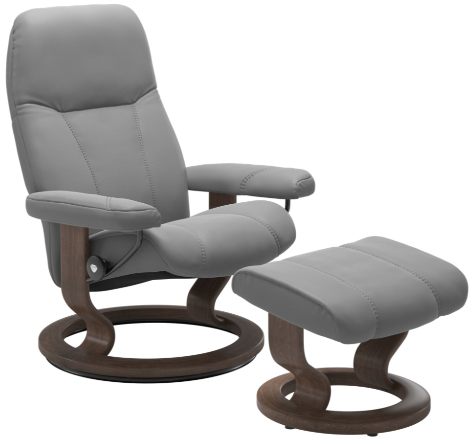 Ekornes Stressless Consul Large Classic Recliner with Ottoman Ekornes Stressless Consul Large Classic Recliner with Ottoman