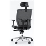 BDI Furniture TC-223 DHF Black Leather Black Mesh Office Chair Chrome Base Office Chair Height Adjustable Ergonomic
