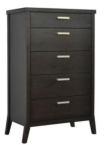 Tera Grove Phoenix High Chest in Espresso with 5 Drawers