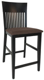 Ansager 865 Counter Stool in Wenge Wood and Brown Fabric Seat