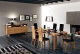 Alf Italia Trento Sideboard in Walnut with Black Glass Shelf (Pictured with Dining Room Set)
