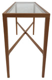 Trekanten 654 Console Table with a Glass Top and Teak Wood Frame