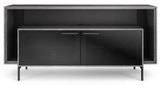 BDI 8168 Cavo Slim TV Stand with Double-Width Design in Graphite and Remote-Friendly Doors