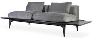 Nuevo Salk HGDA605 Sofa with a Graphite Fabric Seat and Black Legs