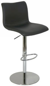 Ital Studio Marlon Barstool with a Black Leather Seat and Metal Base