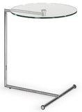 Ital Studio Sprint End Table with a Glass Top and Chrome Base