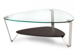BDI Furniture Dino 1344 Espresso; Glass; Satin-Nickel Plated Steel Coffee Table