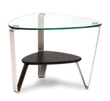 BDI Furniture Dino 1347 Espresso; Glass; Satin-Nickel Plated Steel End Table
