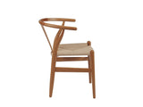 Eurostyle Evelina Armchair with a Rush Seat and Walnut Frame