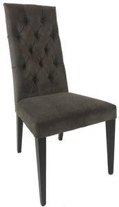 Alf Daphne Dining Chair in High Gloss Walnut Legs and Dark Brown Fabric Seat