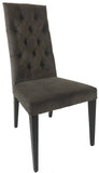 Alf Daphne Dining Chair in High Gloss Walnut Legs and Dark Brown Fabric Seat