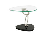 Elite Modern Fusion End Table Onyx; Champagne-Plated; Glass Powder Coat Free form
