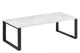 Actona Katrine Coffee Table with a Marble White Top and Black Metal Base