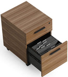 BDI Furniture 6227 Linea Mobile File Cabinet Natural Walnut; Powder Coated Steel