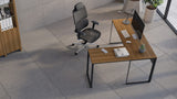 BDI Furniture 6224 Linea Return Desk Natural Walnut; Powder Coated Steel