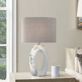 Lite Source Clover II White Marble Ceramic Table Lamp 23528