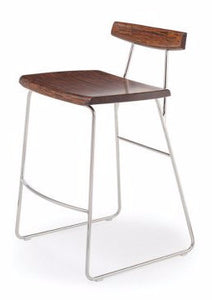 Greenington Paris Bar Stool Exotic Cognac Chrome