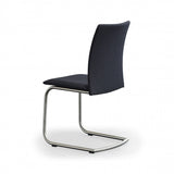 Skovby SM 53 Brushed Steel; Black Leather Dining Chair