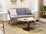 Easily transition from relaxation to work and then back again with the highly versatile Soma height-adjustable table. Contoured edges, open storage, and sturdy support make this coffee table at home in any living space. With the touch of a lever, the Soma coffee table surface glides up and down on its pneumatic column, settling in at the ideal height whether you are kicking up your feet or eating in front of the TV.