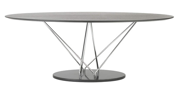Eurostyle 27042 Stacy Dining Table in Black and Chrome