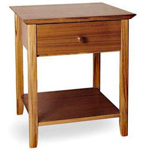 Sun Cabinet 852011 Nightstand with Drawer and Lower Shelf in Teak