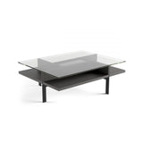 BDI Furniture Terrace Coffee Table 1152 Polished Tempered Glass; Charcoal Black Powder Coat Legs