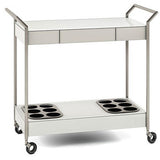 BDI Verra 5640 Bar Cart in Oyster White and Satin Nickel