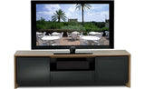 BDI Furniture 8629-2 Contemporary Casata TV Stand in Natural Walnut and Black Glass